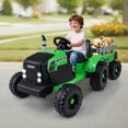 thumbnail image 2 of Costway 24V Ride On Tractor for Kids with Detachable Trailer Remote Control Music Green, 2 of 10
