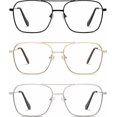 thumbnail image 1 of Retro Reading Glasses For Women Men Aviator Square Blue Light Computer Womens Reader, 1 of 3