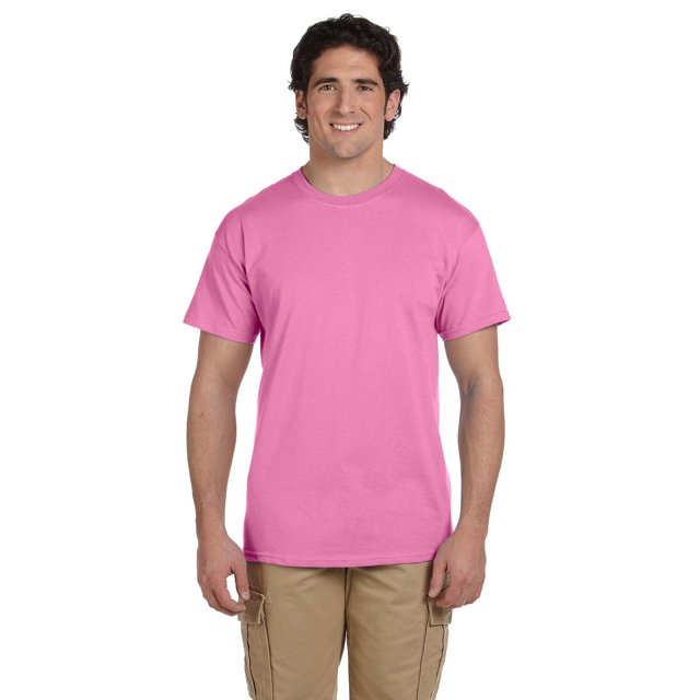 Jerzees Adult HiDENSI-T Short Sleeve Crew T-Shirt, M, Azalea