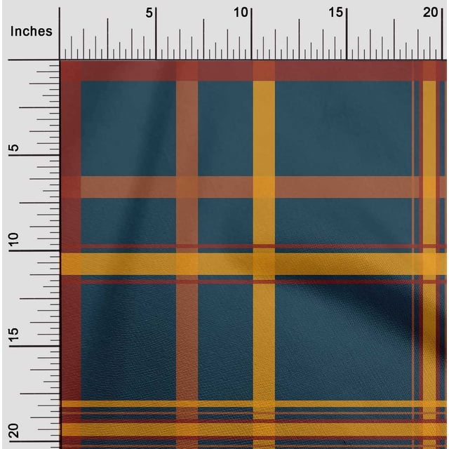 oneOone Cotton Poplin Fabric Madras Check Decor Fabric Printed BTY 56 Inch Wide