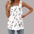 thumbnail image 2 of Birdeem T-Shirt Mode Femme Imprimé Col Carré Confortable Ample Sans Manches Blouse Décontractée, 2 of 6