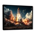 thumbnail image 2 of Designart Rocketship Oversized framed wall art decor, Rocketship framed wall Art, Launching the Rocketship I , White Modern black framed wall art, 44x34 inches black frame, 2 of 5