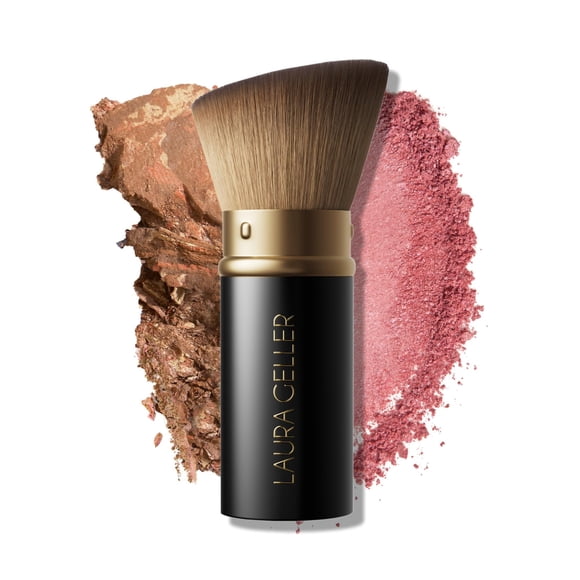 LAURA GELLER NEW YORK KEF16 Retractable Black Kabuki Brush for Liquid, Cream and Powder Face Makeup With Aluminum Handle