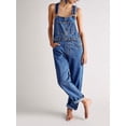 thumbnail image 2 of SUNSIOM Women Denim Long Jumpsuit Casual Spaghetti Strap Wide Leg Romper Pants Summer Baggy Bib Overalls, 2 of 6