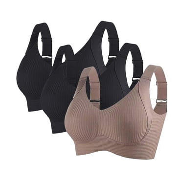 Weiqiqre sous-Vêtements pour Femmes, Lot de 3, Confortables, Doux, Sans Coutures, Couvrance Totale, Col en V Profond, T-Shirt de Nuit Ajustable, Tenue de Tous les Jours