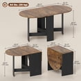 thumbnail image 3 of HOMCOM Table à Manger Pliable, Table Ovale à Abattants pour Cuisine, Salle à Manger, 3 of 10