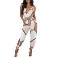 thumbnail image 2 of Kmbangi Women Sexy Jumpsuit+Printed Pattern Deep V-neck Sleeveless Overalls, 2 of 5