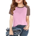 thumbnail image 2 of LLYWEY Girls T-Shirt de Baseball pour Filles, Chandail Raglan pour Enfants, T-Shirt Décontracté à Col Rond et Manches Courtes pour Enfant, T-Shirts Doux pour Tout-Petits pour Adolescentes de 3 à 14 Ans, Tunique à Enfiler, Hauts Roses 12T, 2 of 7