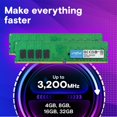 thumbnail image 3 of RAM 8GB 16GB 4GB DDR4 3200MHz CL22 1.2V UDIMM Desktop Single Memory 4G 2400MHz 1pcs, 3 of 5