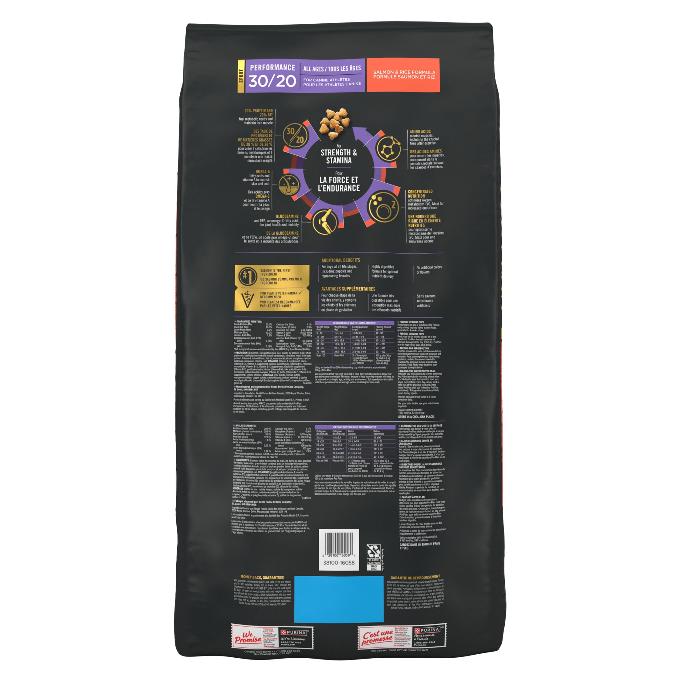 Purina Pro Plan Sport Performance 30 Formule Poulet et Riz, Nourriture Sèche pour Chiens 17 kg