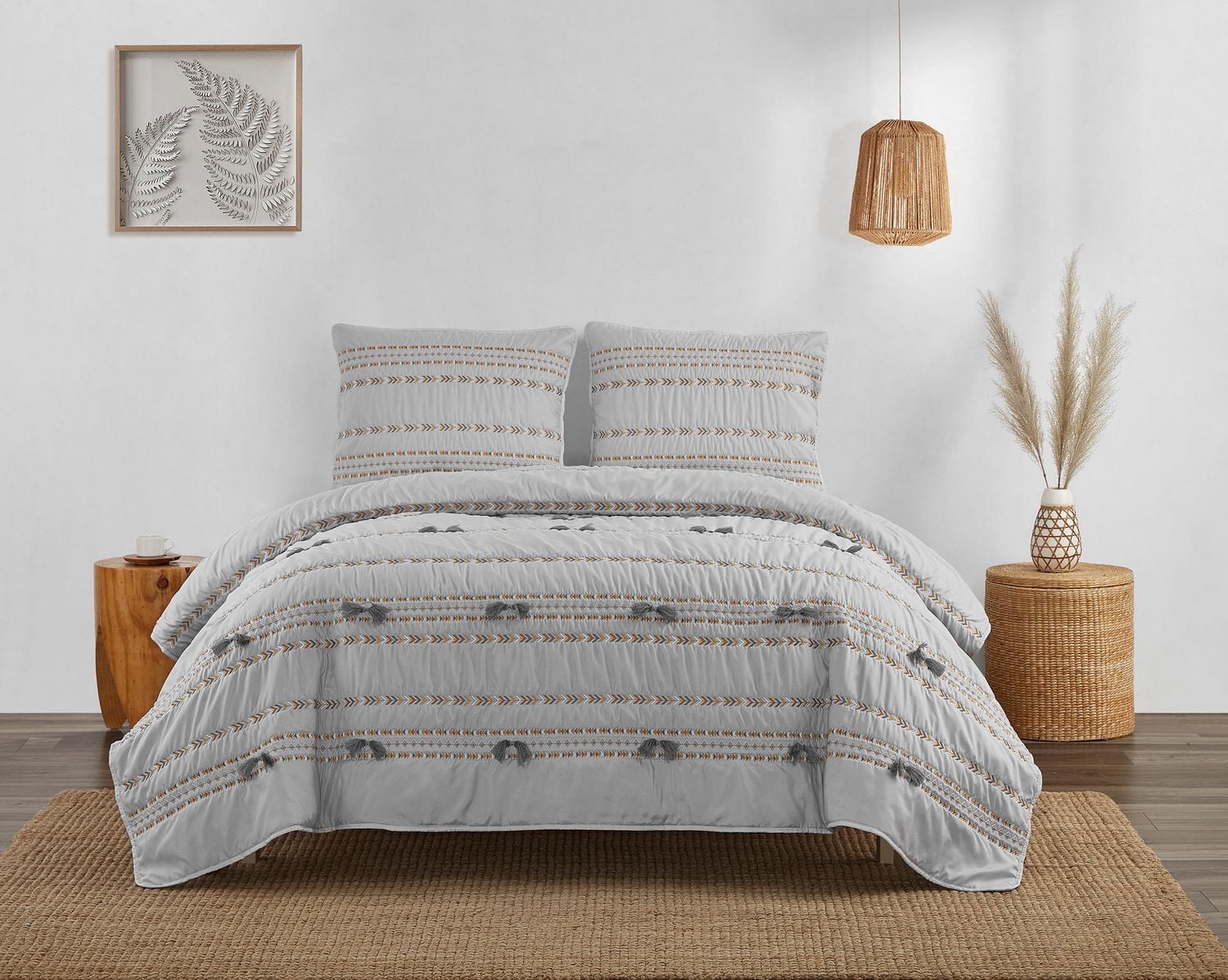 Ensemble de courtepointe Alia Gris