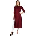 thumbnail image 2 of Bimba Kurta Kurti Droite en Rayonne pour Femmes, Manches 3/4, Blouse Décontractée d'Été, 2 of 7