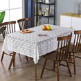 thumbnail image 4 of Amzcrzy Polyester Tables Cover Table Cloths with Fringe Decorative Cover Sofa Cover for Tables 55X55 Inch Washable Table Cover Sqaure Table Cloth for Wedding Party Machines Washable, 4 of 7