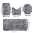 thumbnail image 3 of Dvkptbk Mixed Colors Bath Mats 4 Set Bathroom Rugs For 4 Pcs Toilet Mats Universal Soft Comfortable Water Absorption Non-Slip Thick Machine Washable Easy Dry Dark Color, 3 of 7