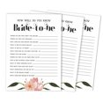thumbnail image 1 of Inkdotpot 50-PackFloralWho Know The Bride Best How Well Do You Know The Bride Bridal Shower Bachelorette PartyGameActivityCards, 1 of 7