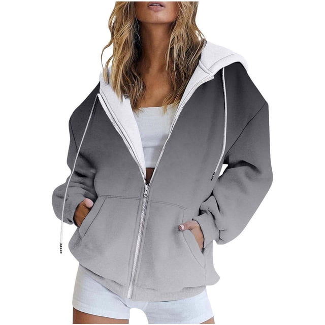 Chandails à Capuche Zippés pour Femmes Rabais de 50 % en Liquidation Mode Décontractée Imprimé d'Halloween Capuche Zippée Manches Longues Veste à Poches Haut