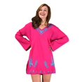 thumbnail image 1 of Peach Couture 100% Cotton Embroidered Summer Tunics Beach Cover Ups, 1 of 1