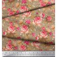 thumbnail image 3 of Soimoi Poly Georgette Fabric Check,Leaves & Rose Floral Printed Fabric 1 Yard 52 Inch Wide, 3 of 3
