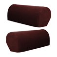 thumbnail image 1 of 2pcs Washable Sofa Armrest Covers Settee Couch Arm Slipcover Protectors Coffee Dark Coffee, 1 of 7