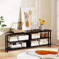thumbnail image 2 of Giantex Nightcore Corner TV Stand, Entertainment Center for 65" TV, Console Table w/Metal Frame & AC Outlets, Media Console, Black, 2 of 9