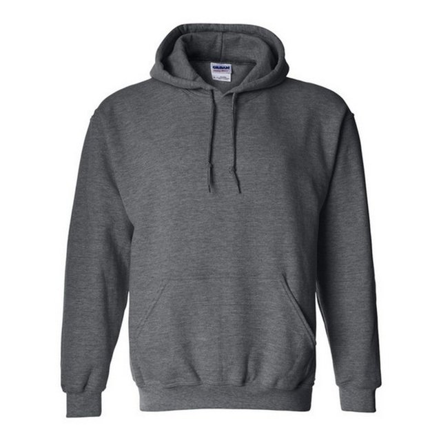 Gildan Chandail à Capuchon pour Adulte en Mélange Épais / Chandail à Capuchon de Couleur Gris Foncé Uni. Fabriqué à Partir d'Un Mélange de 50 % Coton et 50 % polyester avec un Tissu en Molleton de Poids Moyen. Comprend une Capuche à Double Couche avec Cordons, une Poche Kangourou et des Poignets et Ourlet Côtelés Élastiqués. Conçu avec une Coupe Décontractée et un style à Enfiler, Convient aux Adultes Neutres. Certifié Oeko-Tex Standard 100 et Sedex pour la Durabilité.