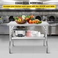 thumbnail image 2 of KFFKFF Commercial Worktable Workstation 48 x 24 inch Folding Commercial Prep Table, Heavy-duty Stainless Steel Folding Table with 772 lbs Load,Kitchen Work Table, Silver Stainless Steel Kitchen Island, 2 of 9