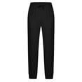 thumbnail image 3 of EGNMCR Men's Lightweight Pants, Cargo Pants Men, Linen Pants Men Men's Drawstring Elastic Waist And Solid Color Pocket Hoodie Binding Leg Pants Tracksuit Pants Men Polyester Pants, 3 of 5