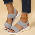 thumbnail image 1 of Dvkptbk Women's Comfy Platform Wedge Hook&Loop Adjustable Strappy Flower Black Sandals -Rhinestone Rivets Ladies Indoors Or Outdoors Comfortable Brown Slides For Women - Summer, 1 of 7