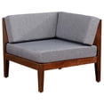 thumbnail image 4 of Linon Ensemble de 4 Pcs pour l'Extérieur en Bois d'Acacia Morningside avec Coussins Gris en Noyer, 4 of 12