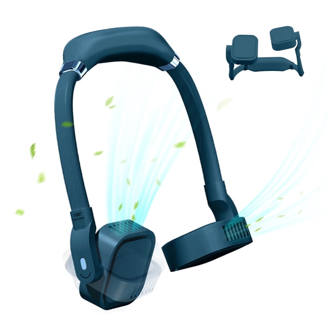 Labymos Portable Neck Fan Bladeless Wearable Cooling Head Fan 360 Degree Free Rotation Pipe 180