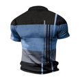 thumbnail image 4 of matoen Hommes Été Décontracté Chandail Tops Patchwork Bouton Polo T-shirt Ajusté Manches Courtes Blouse, 4 of 4