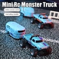 thumbnail image 2 of Mini Camion Tout-Terrain avec Lumières, 1:64 Mini Camion Monstre Rc, Télécommande 2.4ghz, 3 Vitesses Réglables, Camions Rc en Alliage Rechargeables USB, Idées Cadeaux de Noël Anniversaire Cool (Orange-B), 2 of 7