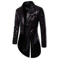 thumbnail image 4 of Men‘s Suit Shiny Sequins Turn-Down Collar Prom Swallow-Tailed Tuxedo, 4 of 5