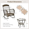 thumbnail image 1 of Wicker Patio Rocking Chair Set with Cushions & Pillows – All-Weather High Back Outdoor Rockers –– Ideal for Garden, Balcony, Porch, Poolside – Dark Gray, 1 of 8