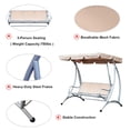 thumbnail image 4 of Outsunny Balançoire de Patio pour 3 Personnes avec Auvent Réglable, Beige, 4 of 10