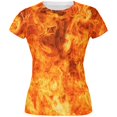 thumbnail image 1 of Flames Fire All Over Juniors T Shirt, 1 of 2