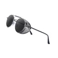 thumbnail image 4 of Round Steampunk Sunglasses Circle Blocking Side Glasses for Unisex Gray Lens Gray Frame, 4 of 7