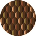 thumbnail image 1 of Ahgly Tapis Rond Lavable en Machine Intérieur Transitionnel Acajou Brun, 3 Pieds Rond, 1 of 7