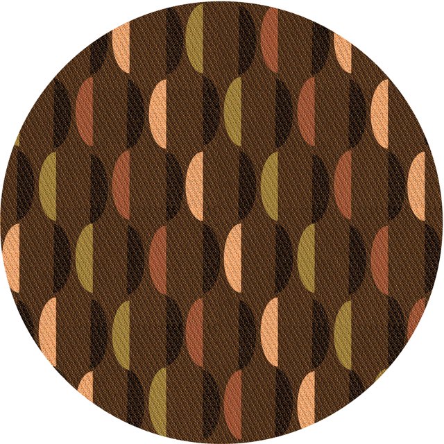 Ahgly Tapis Rond Lavable en Machine Intérieur Transitionnel Acajou Brun, 4 Pieds Rond
