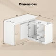 thumbnail image 3 of Gymax Bureau d'Ordinateur en L Réversible de 48 Pieds' avec 2 Portes, 4 Cubes de Rangement Ouverts pour Bureau, Blanc, 3 of 10