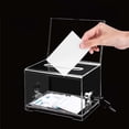 thumbnail image 1 of Acrylic Box Business Card Holder Case Ballot Box for Reception Desk, 1 of 8
