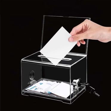 Acrylic Box Business Card Holder Case Ballot Box for Reception Desk