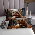 thumbnail image 3 of Ensemble de Courtepointe Renne Attrape-Rêves Ensemble Couvre-Lit King, Ensemble de Couvre-Lit Plume Boho Animaux de la Forêt Matelassés, Décor Bohème Exotique, 3 of 5