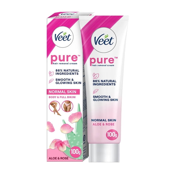 Veet Pure Hair Removal Cream for Women For Normal Skin - 100g Each (Pack of 2)