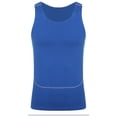 thumbnail image 1 of Ocealan Men's Tank Swimsuit Top Athletic Vest Rash Guard Shirt Solid Color Sleeveless Workout Playwear Blue S, 1 of 7