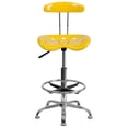 thumbnail image 3 of Vibrant Yellow and Chrome Drafting Stool with Tractor Seat, 3 of 9