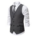thumbnail image 1 of EGNMCR Tank Tops Men Men Solid Fashion Have Pockets Button Turn-down Collar Tanks Tops Blouse, 1 of 9