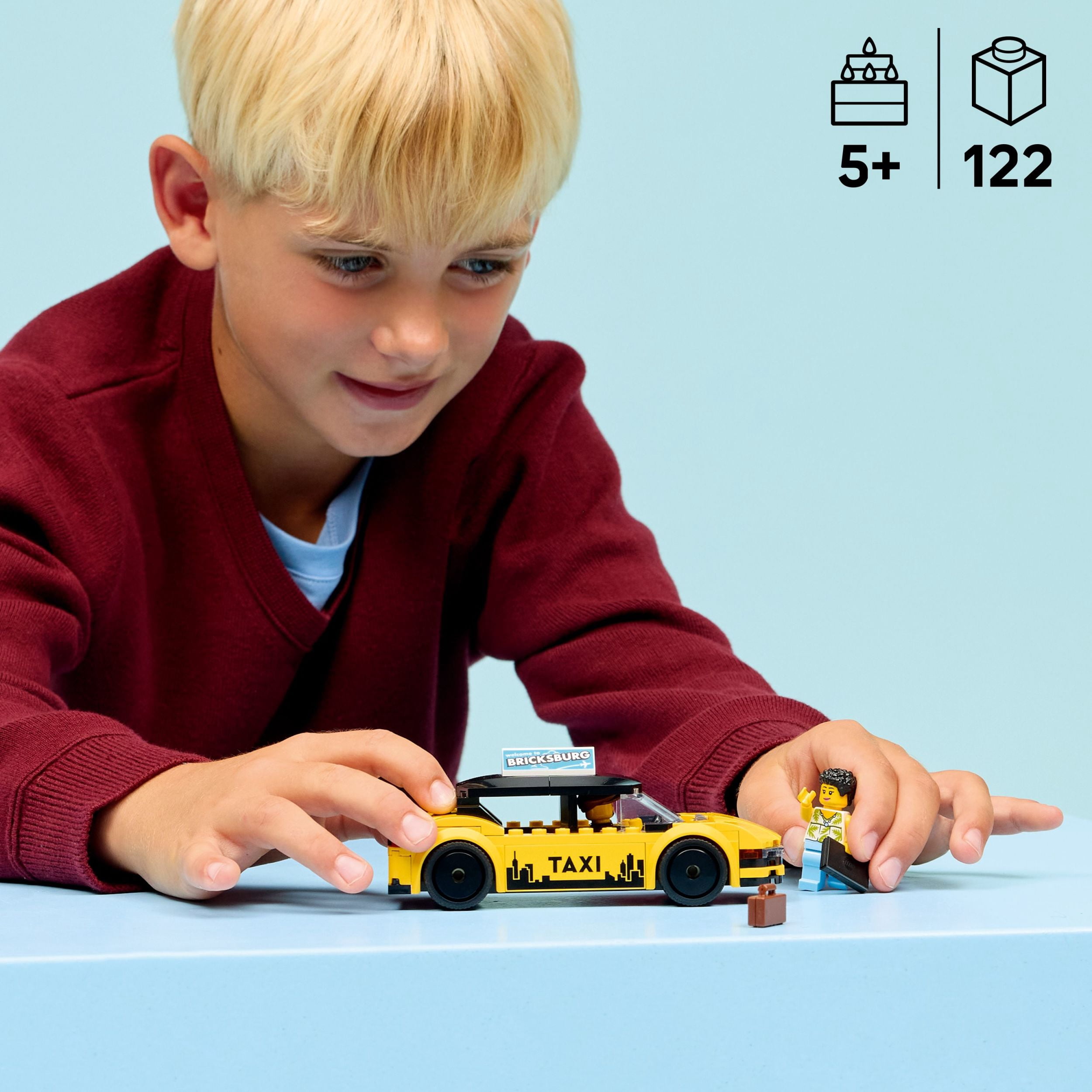 LEGO City Le taxi jaune – Ensemble de construction avec 2 figurines – 60487