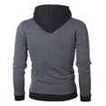 thumbnail image 5 of RXIRUCGD Veste Décontractée à Capuche à Manches Longues avec Poche Zippée pour Hommes, Gris Foncé, Taille : L, 5 of 5