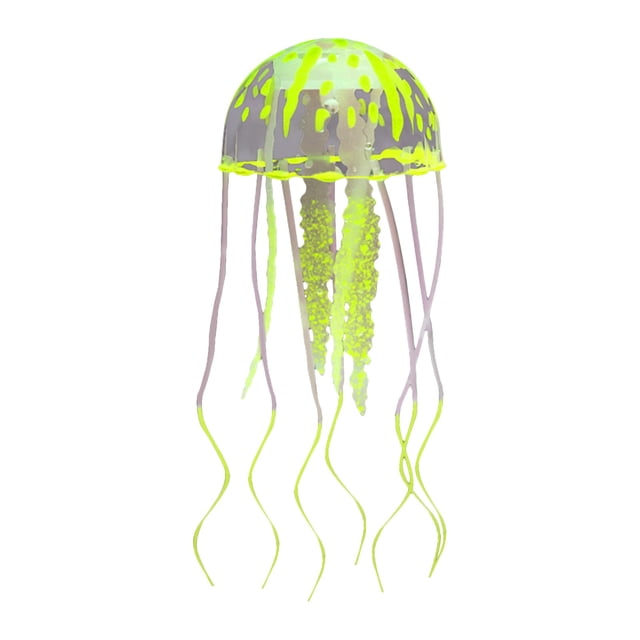 LSLJS 2*7.1Inch Small Simulation Jellyfish Multi-Color Fluorescent Simulation Jellyfish Swimming Pool Decoration Suitable for Swimming Pool Aquarium Fish